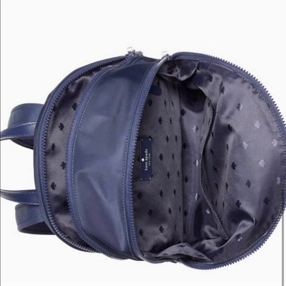 NWT Auth Kate Spade Medium Navy Nylon Backpack - Picture 7 of 9